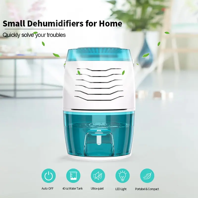 Home Mini Dehumidifier, Moisture Control Device, Indoor Humidity Reducer, Mold Prevention, Compact Design, Ideal for Small Spaces
