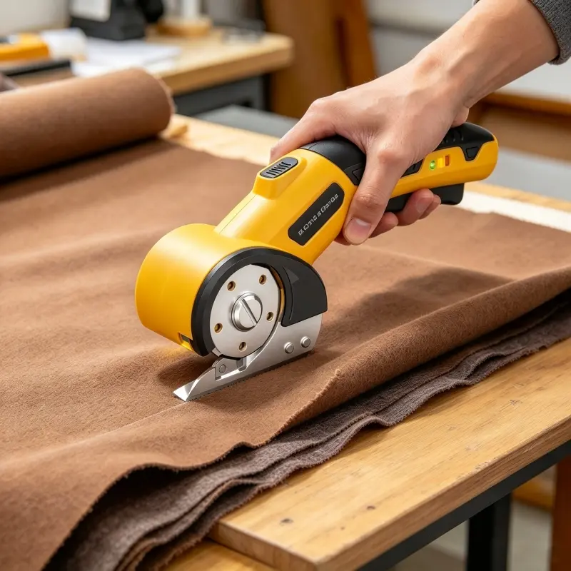 Cordless Electric Scissors Rechargeable Heavy Duty Tool with Safety Lock, LED Light Storage Case Portable Wireless Power Tool for Cutting Cardboard, Packaging, Fabric, Thin Materials, Leather Plastic