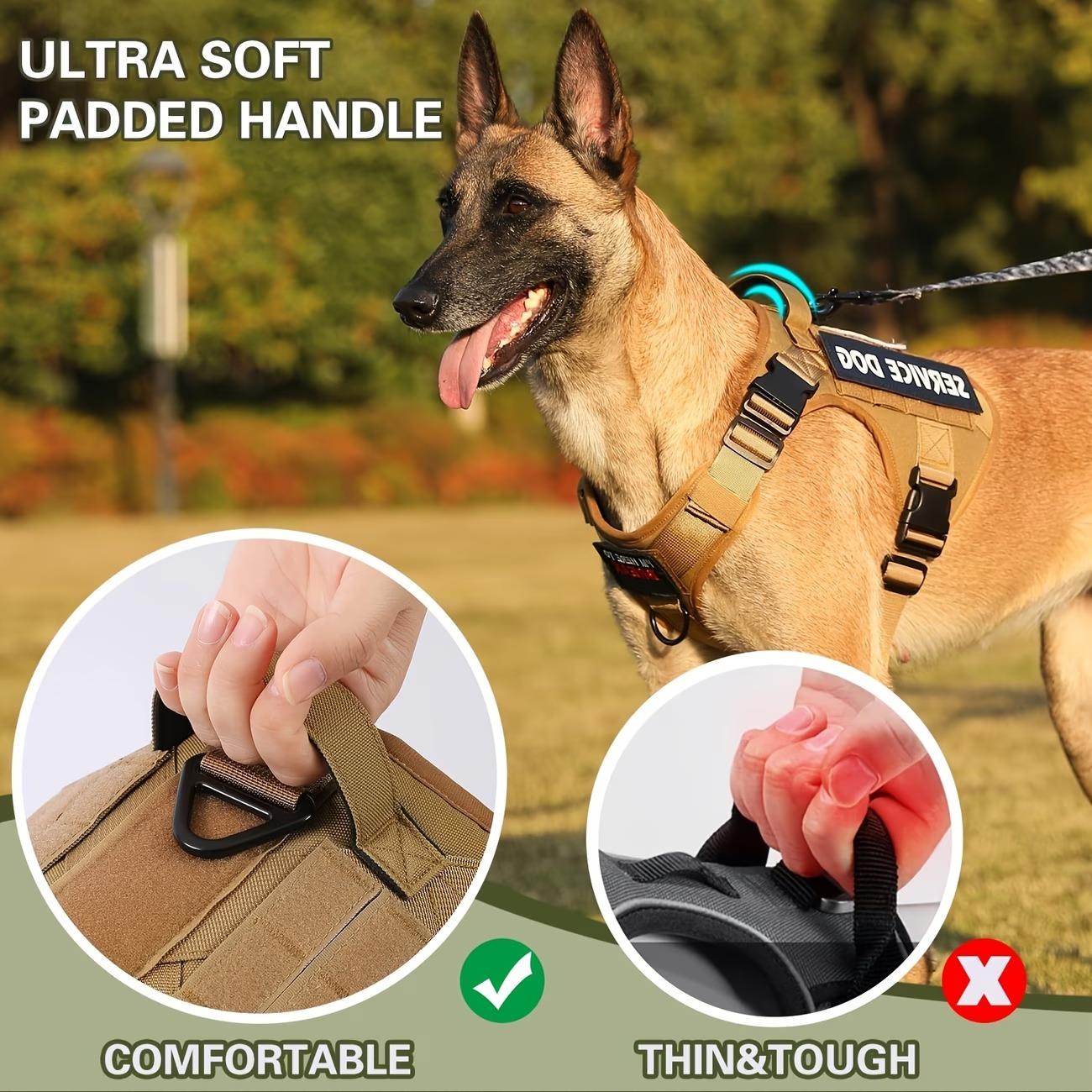 Tactical Dog Harness for Small Medium Large Dogs No Pull Adjustable Harness Training Easy Control Pet Vest with patches set Reflective Working Training