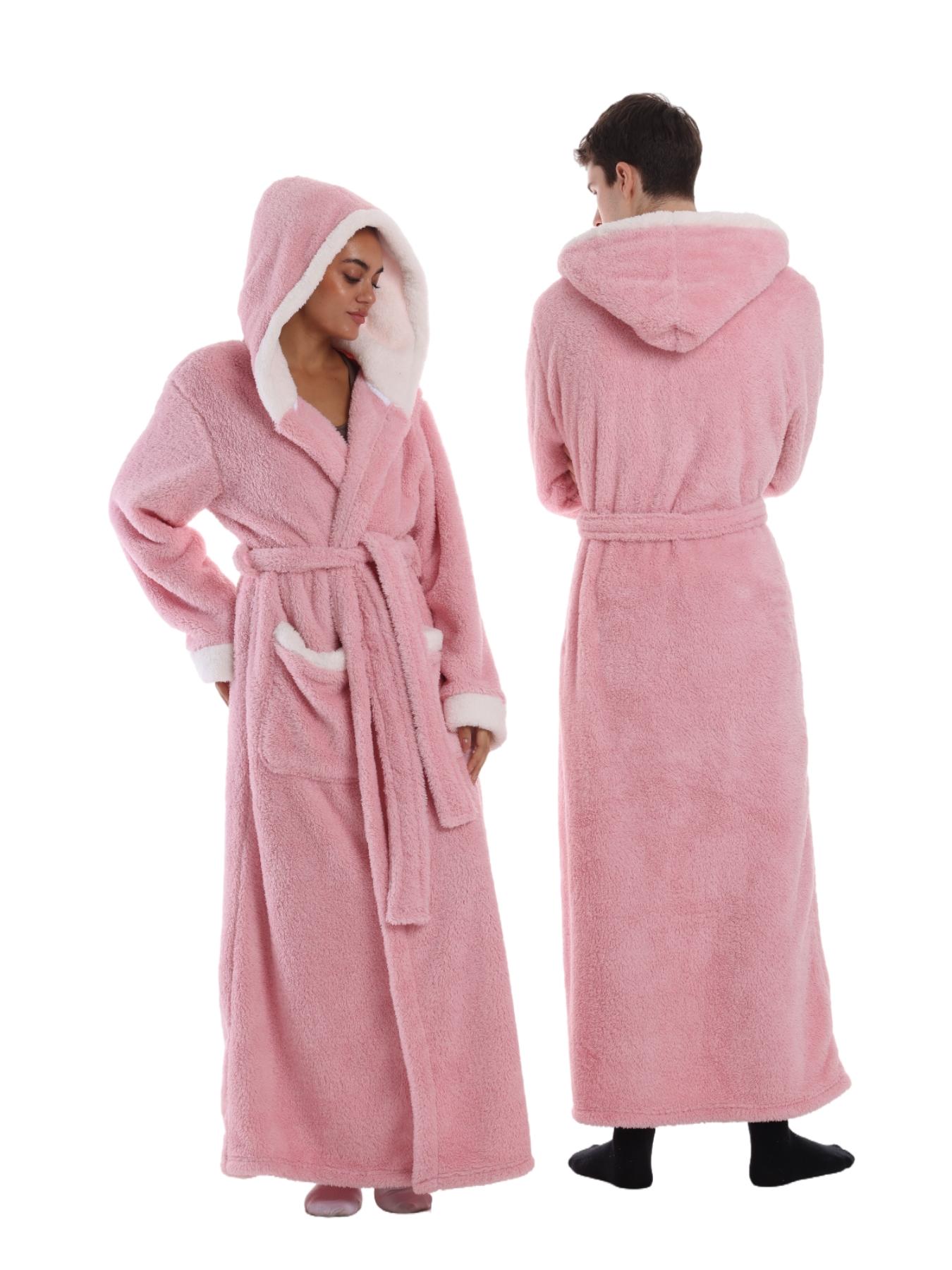 New Autumn Winter Lazy Blanket, Hooded Home Wear, Cute Animal Print, Long Sleeve Thickening Couple Bathrobe, Outdoor Cold Protection