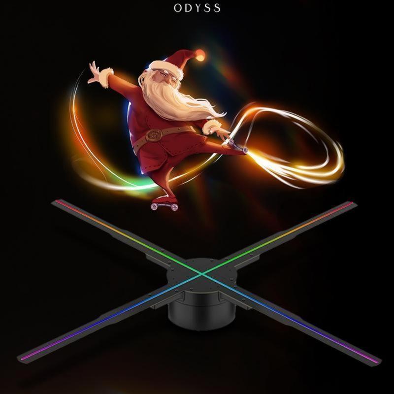 ChristmasGifts3D Holographic Projection Fan, Dual-blade LED Display ...