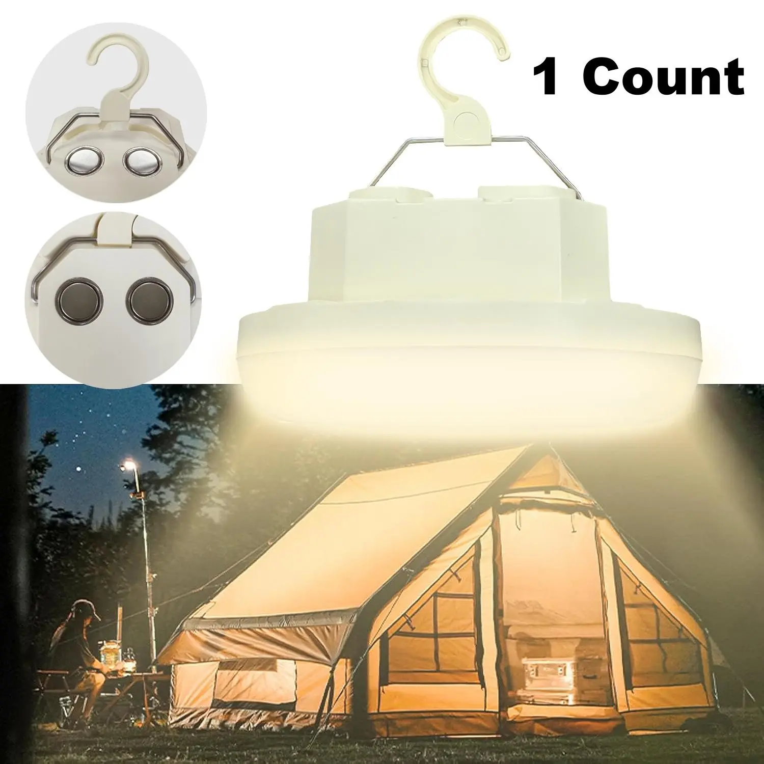 4000mAh Portable Camping Lantern Rechargeable Lamp, 3 Lighting Modes, Magnetic Base, Home Flashlight, Emergency Hanging Light, Outdoor Tent Bulb