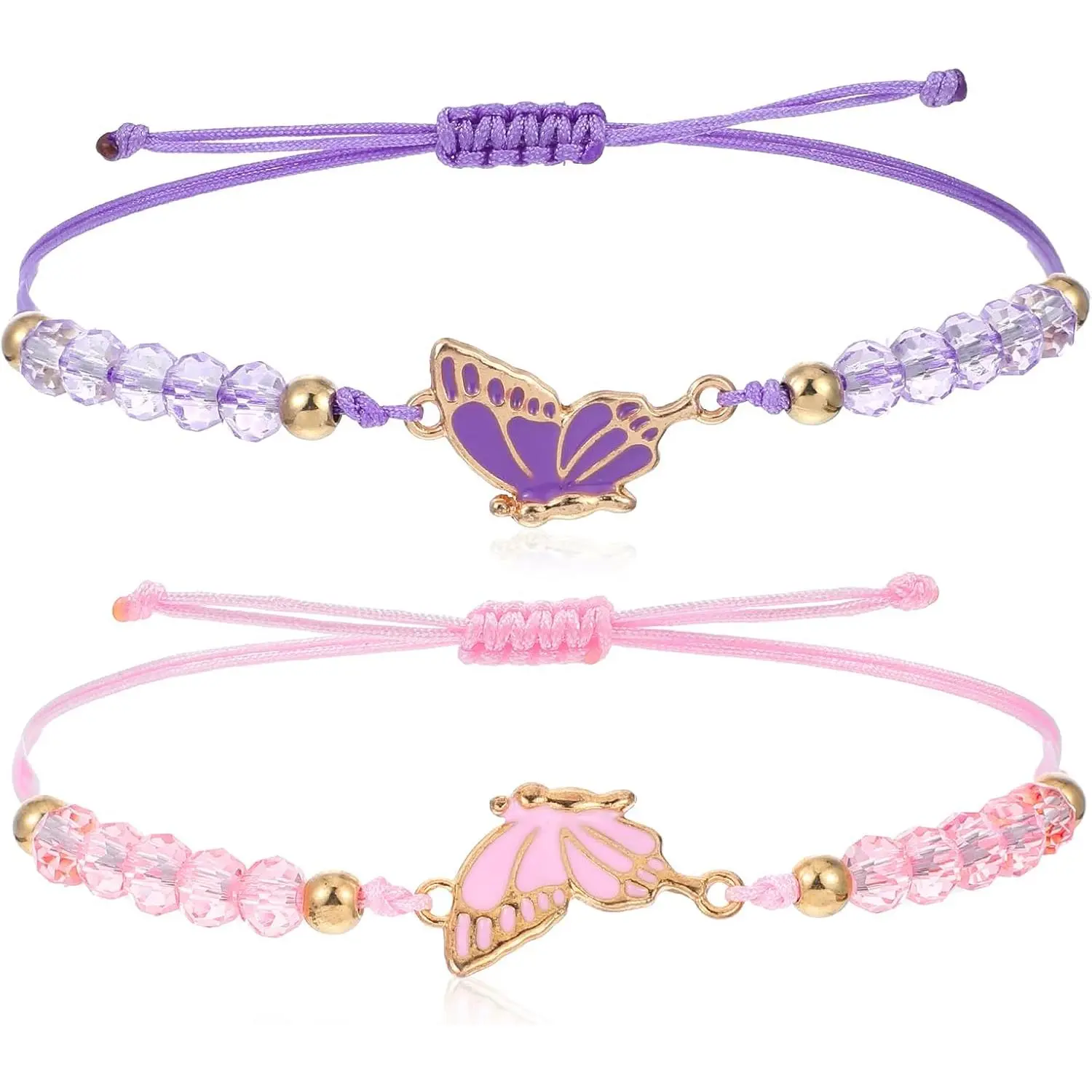 2 count   Bracelet, Friendship Bracelet, Butterfly Matching Bracelets for Couples, Adjustable Bff Bracelets, Charm  Gifts for Women Couples Bestie( )