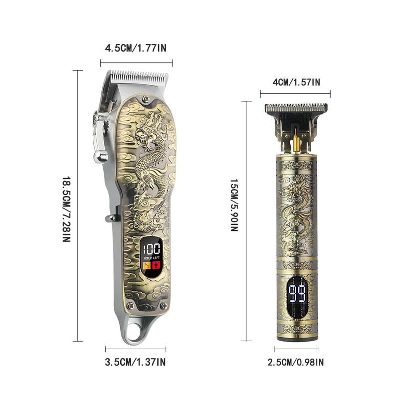 Professional Hair Clipper Set, 1 Box Rechargeable Hair Trimmer & T-blade Trimmer & Accessories, Hair Cutting Kit for Men, Barber Hair Clippers, Cordless Hair Trimmer, Multifunctional Hair Trimmer