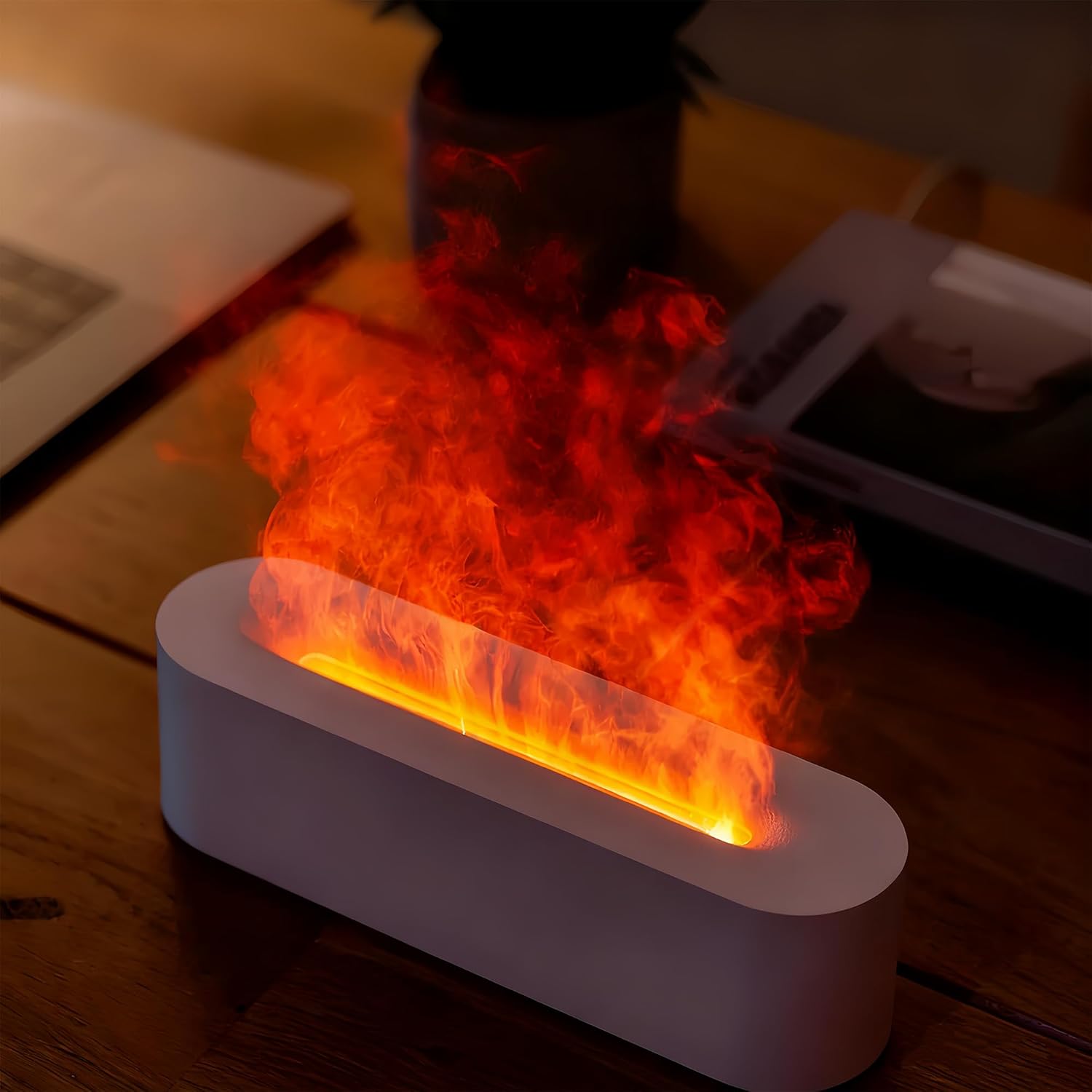 Essential Oil Diffuser, Fireplace Fire Flame Aromatherapy Diffuser, 150ml Ultrasonic Cool Mist Humidifier, Scent Aroma Diffuser with 7 Colors Light Essential Oil Diffuser, Fireplace Fire Flame Aromatherapy Diffuser, 150ml Ultrasonic Cool Mist Humidifier, Scent Aroma Diffuser with 7 Colors Light