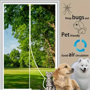 Summer Magnetic Barrier Door, Anti-Tear Strong Magnet Auto-Close Curtain, No-Drill Installation, Multiple Widths & Heights Available