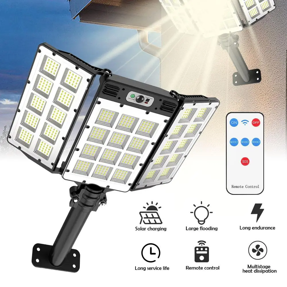 【FathersDayGift】KEPEAK 800 LED Outdoor Solar Lights, Waterproof Motion Sensor Street Lamp with External Solar Panel, Garden Yard Patio House Outside Decoration and Daily Illumination Use