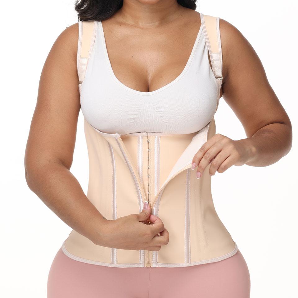 Women Waist Trainer Steel Bones Tummy Control Shapewear Premium Belly Control Body Shaper Tank Top Adjustable Shoulder Straps Vest Brazilian Faja