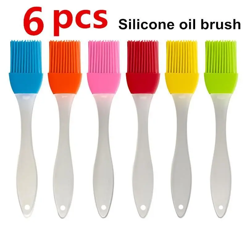 Silicone Pastry Brush 6 Pack Basting Brush Heat Resistant Kitchen Food Brushes for Cooking Basting BBQ Baking Supplies Barbecue Utensils Kitchenware
