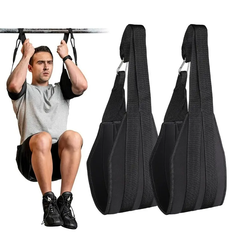 Unisex Heavy Duty Nylon Hanging Ab Straps for Pull Up Bar - Functional Ab Slings with Thick Padding for Core Training, Leg Raises, Knee Raises, Supports 330 lbs - Ideal for Home Gym, Calisthenics, Padding Thick