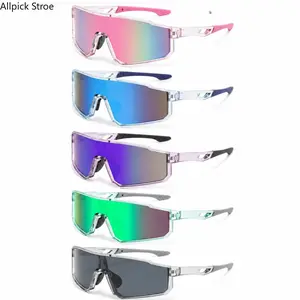 5-Pack Cycling Sunglasses for Men & Women, UV400 Mirrored Shield Sports Eyewear, Windproof Bike Riding Glasses for MTB, Road Cycling & Outdoor Activities