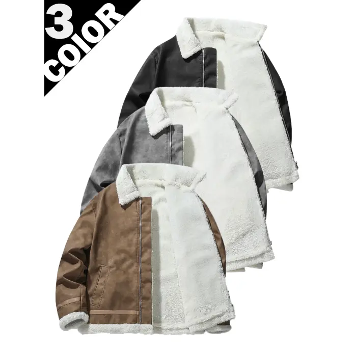 2026 New Arrival Menswear Men’s Fleece-Lined Thick Jacket - Warm Thermal Long-Sleeve Casual Windproof Overcoat, Relaxed Loose Fit, Soft Skin-Friendly Insulated Winter Outer Layer, Trendy Minimalist All-Match Daily Top, Longsleeves