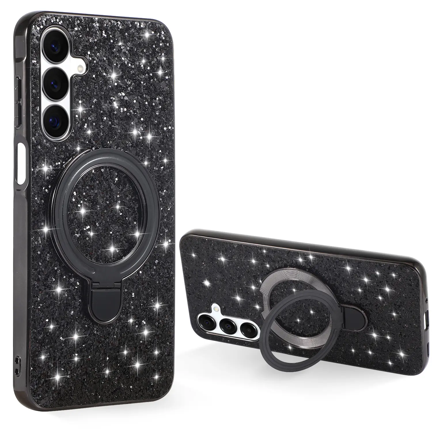 Compatible with A17/A56/A26/A55/A71/A12/A52, Glitter Magnetic Kickstand Shockproof Phone Case HNZ0637