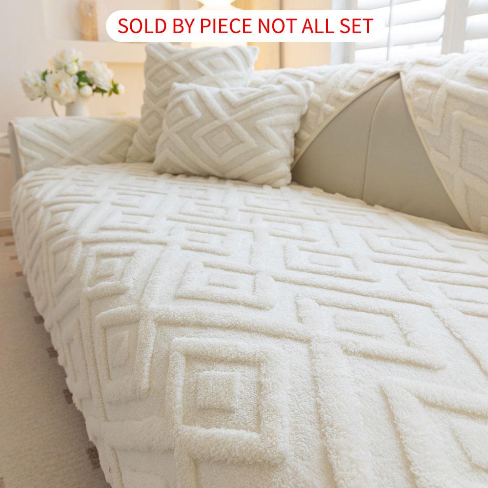 Solid Color Geometric Pattern Sofa Cover, 1 Count Non-slip Soft Sofa Mat, Sofa Protector for Home Living Room, Bedroom Accessories #GLOBAL PICKS