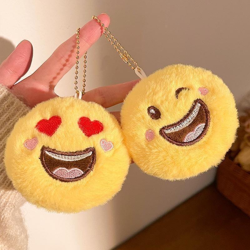 Smiley emoji girl plush cartoon pendant doll pendant accessories bag pendant activity small gift mini plush
