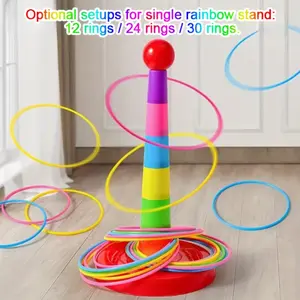 Interactive Ring Toss Game Set, 12/24/30 Rings, Outdoor Colorful Ring Toss Toy, Family Fun Party Accessory, Gatherings Play Activity, Perfect for Christmas
