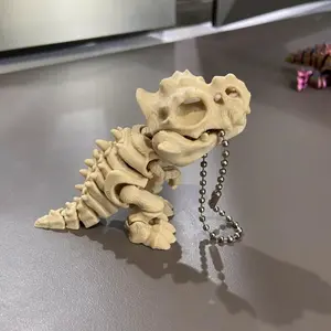 3D Printed Tyrannosaurus Rex Skeleton Model – Rotatable Joints, Decor & Relieve stress, Dinosaur Gift for Birthdays, Keychain
