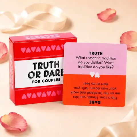 Truth Or Dare Themed Card Game, 1 Box Adult Couples & Family Game Cards, Party Table Game, Party Game Supplies for Indoor & Outdoor