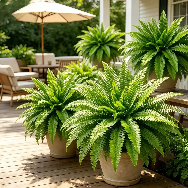 Large UV-Resistant Artificial Boston Fern Plant, Ideal for Indoor and Outdoor Decor, Perfect for Home Pots, Garden, Porch, Rustic Style, Decorative Fake Plants