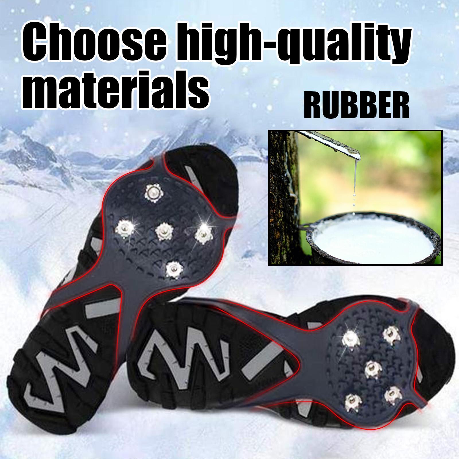 Houkea Anti-Slip Crampon Shoe Covers Outdoor Crampon Snow Shoe Covers for Mountaineering Sports, Anti-Fall, Easy to Put On and Take Off