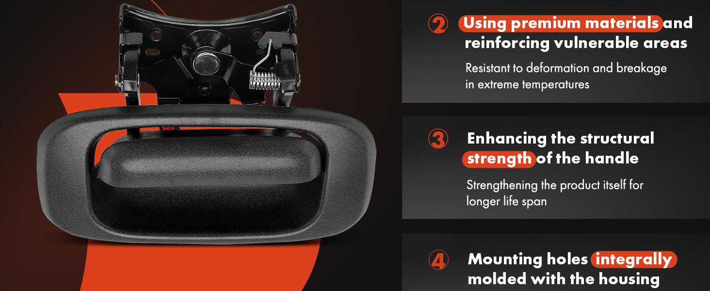 Tailgate Handle & Bezel Assembly - Compatible with 1999 2000 2001 2002 2003 2004 2005 2006 2007 Chevy Silverado GMC Sierra 1500 2500 3500 - #         15997