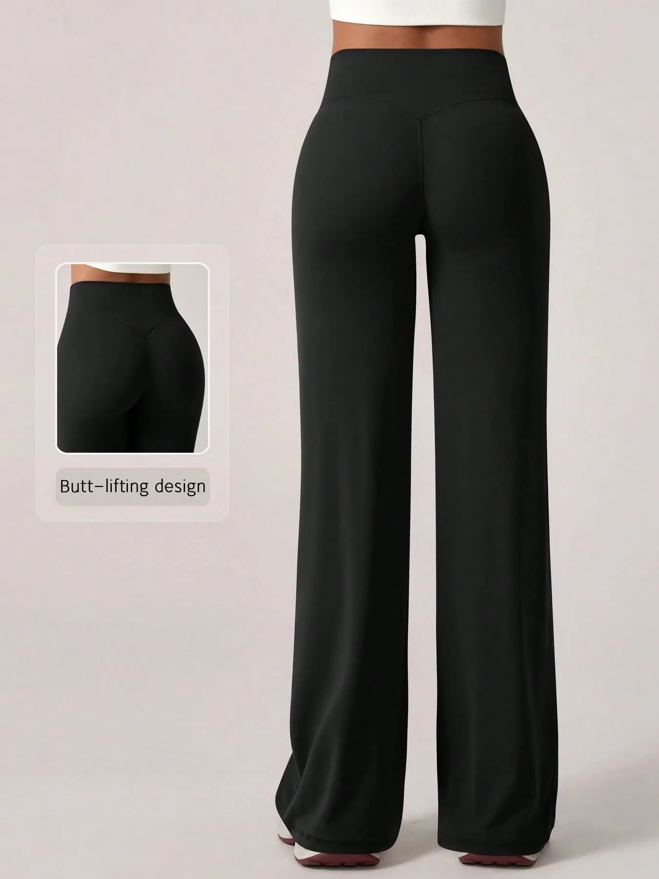 Women's High Waisted Athletic Straight Leg Pants, Shaping Hip Lifting, Casual Loose Fit, Running Workout Clothes, High Waist Activewear, Fitness Pants, Activewear Bottoms