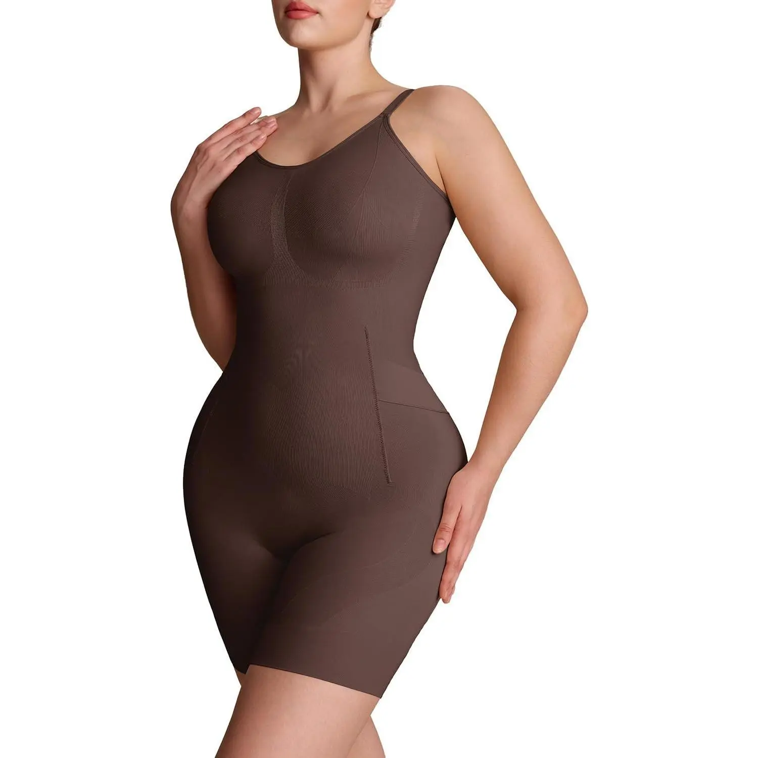 [Hourglass] SheCurve Seamless Shapewear Bodysuit with Easyslide - Tummy Control & Back Support Faja, Cotton-Nylon Sculpting Shaper for Formal Wear