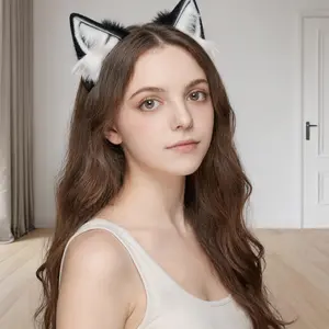 Motorized Moving Cat Ears Headband – Rechargeable Furry Animal Ears for Cosplay & Rave – Anime Fox Ear Headpiece