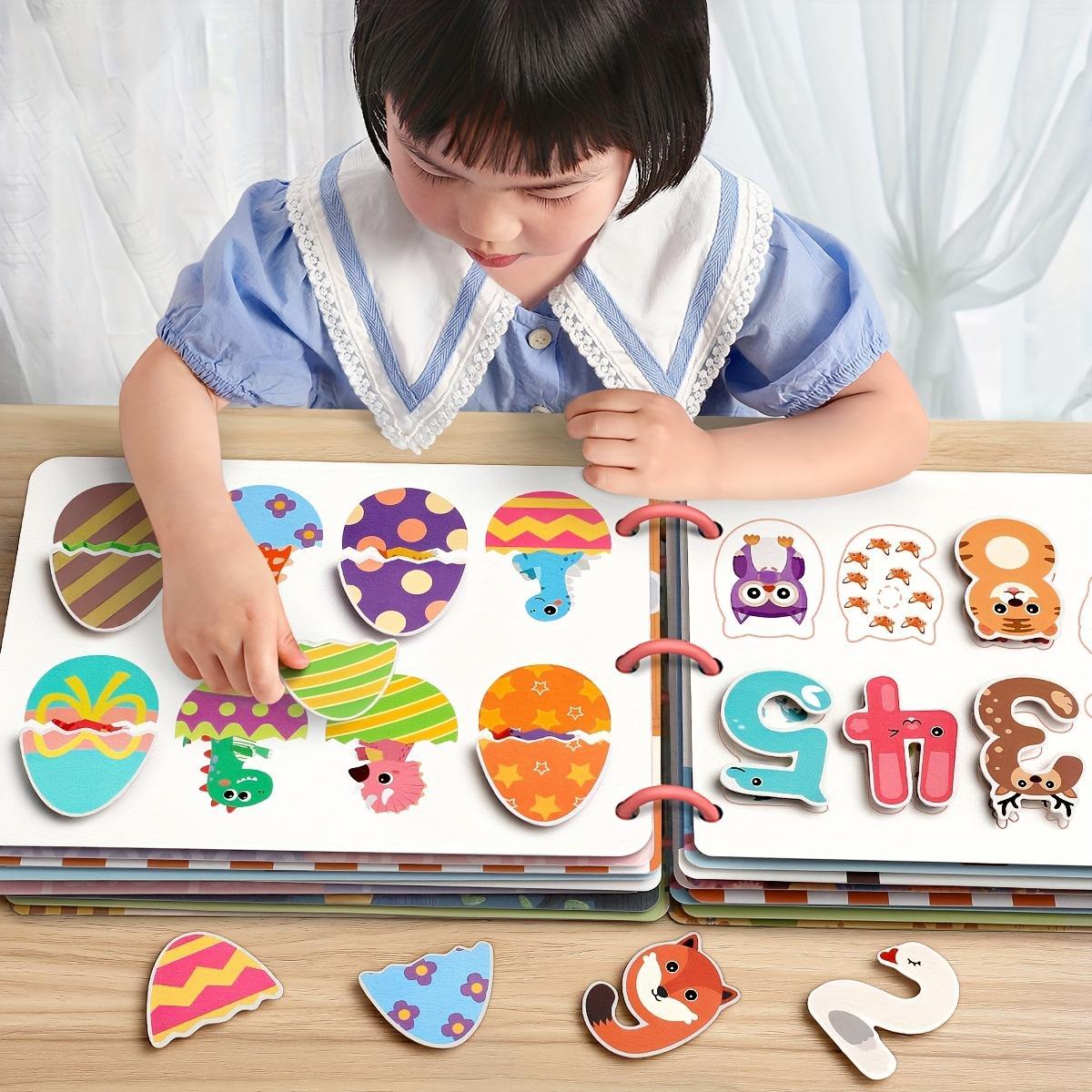 Colorful Early Learning Activity Book, 1 Set Educational Puzzle Games and Tear-off Stickers, Used for Cognitive Development, Attention and Hand Eye Coordination