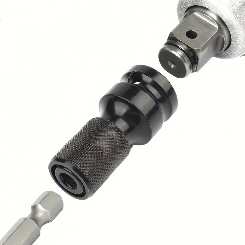 Electric wrench conversion chuck telescopic hexagonal conversion head drill chuck connecting rod 1/2 to 1/4 wind gun sleeve elastic sleeve Power Tool Accessory