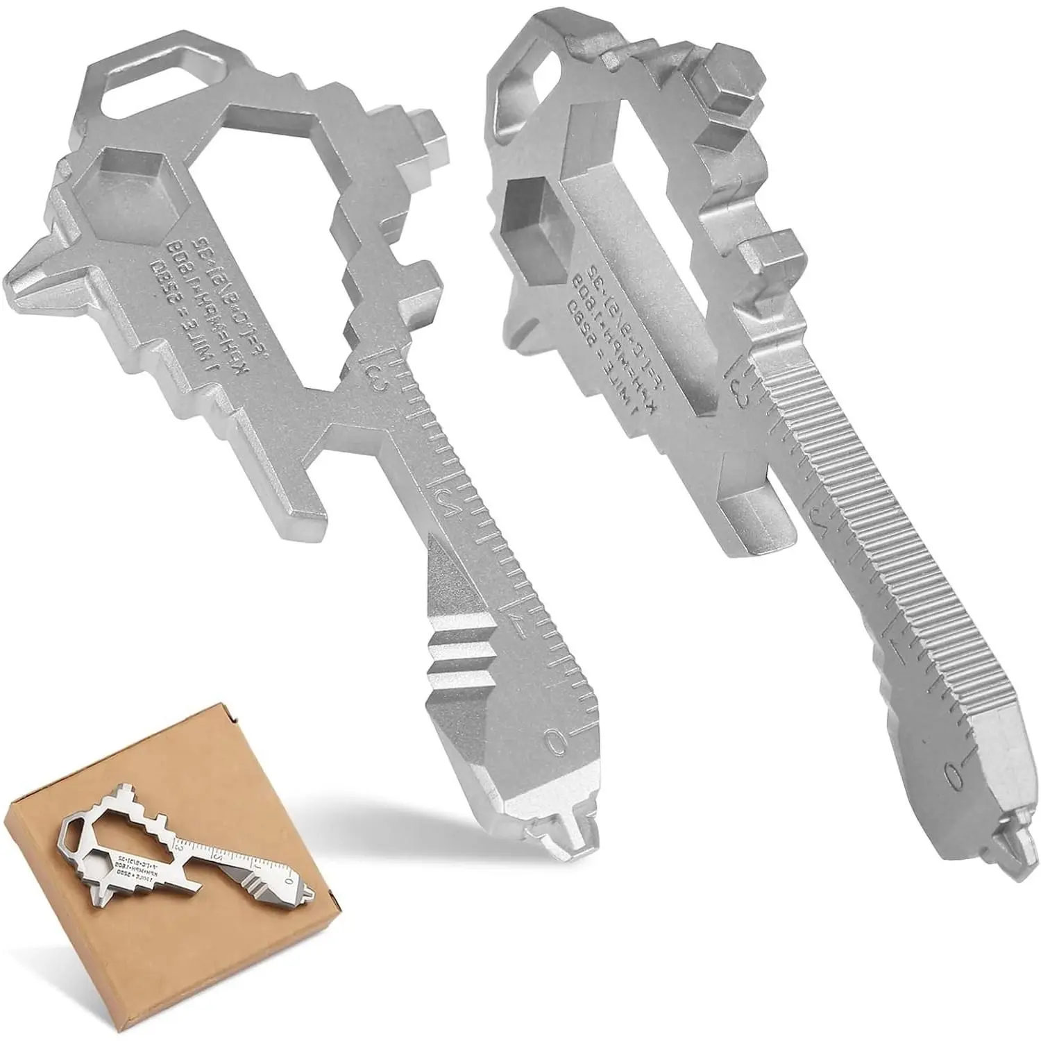 Keychain Multitool with 17+ Functions - EDC Tool with Bottle Opener, Screwdriver, Wrench & Box Cutter | TSA Safe Everyday Carry for Travel, Outdoor & Gifts for Men DadGift