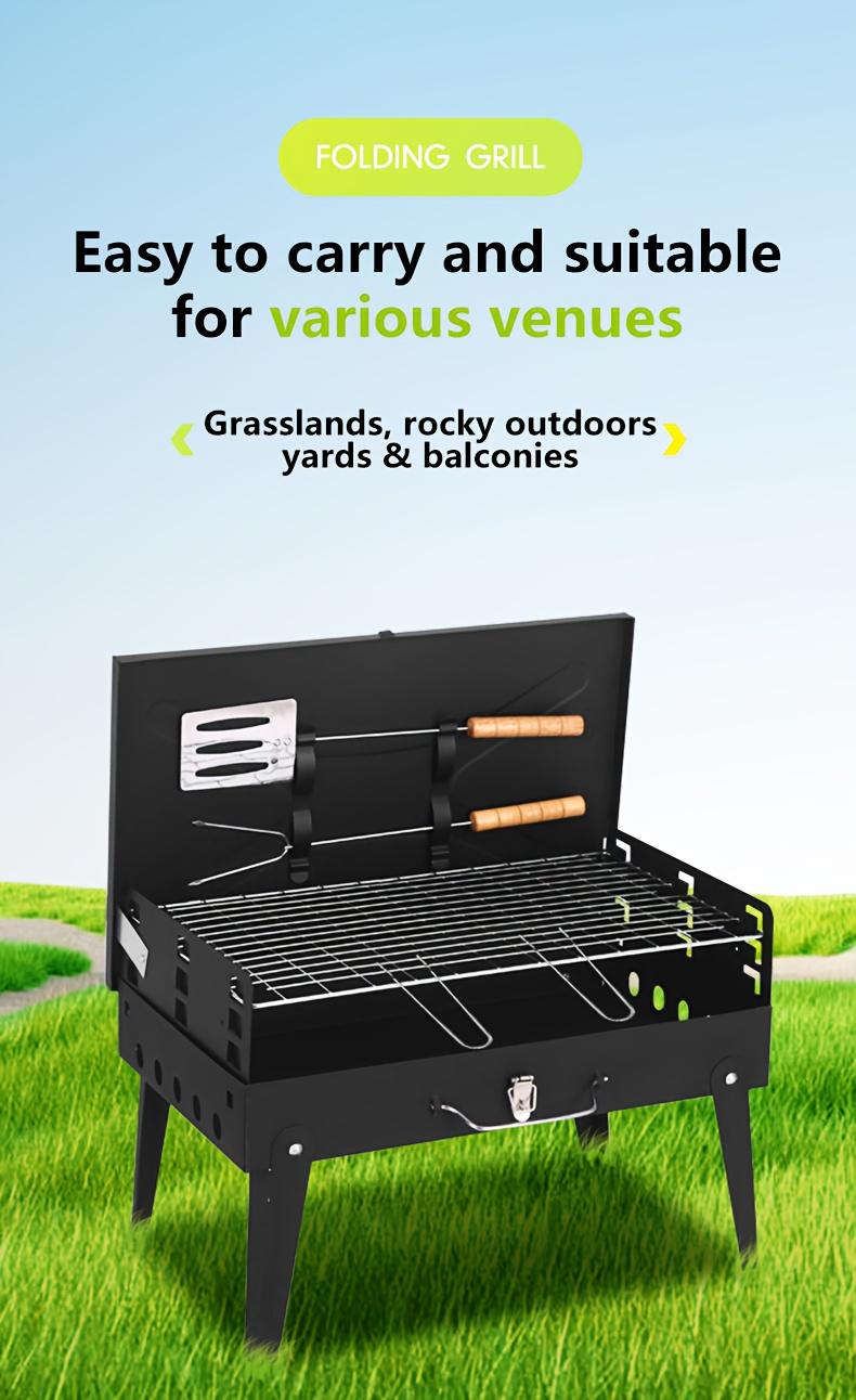 Portable Foldable Outdoor BBQ Grill with Windshield Lightweight Cast Iron for Indoor & Outdoor Use No Assembly Required Charcoal Wood Compatible Durable for Picnics Camping Backyard Cooking Travel wade ostove Portable Foldable Outdoor BBQ Grill with Windshield Lightweight Cast Iron for Indoor & Outdoor Use No Assembly Required Charcoal Wood Compatible Durable for Picnics Camping Backyard Cooking Travel wade ostove