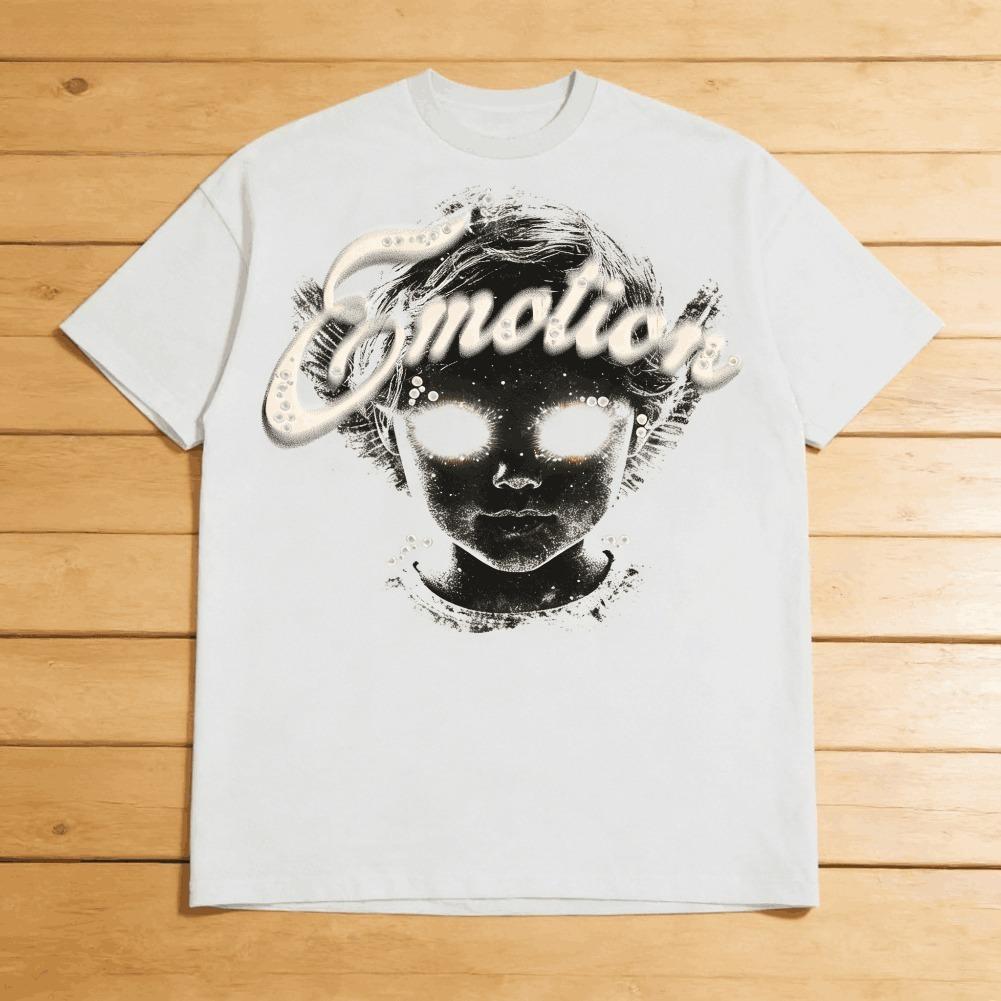 Vintage Cartoon Monster Print 100% Cotton T-Shirt Men Y2K Summer Short Sleeves Oversize Tshirt Streetwear Women Tops