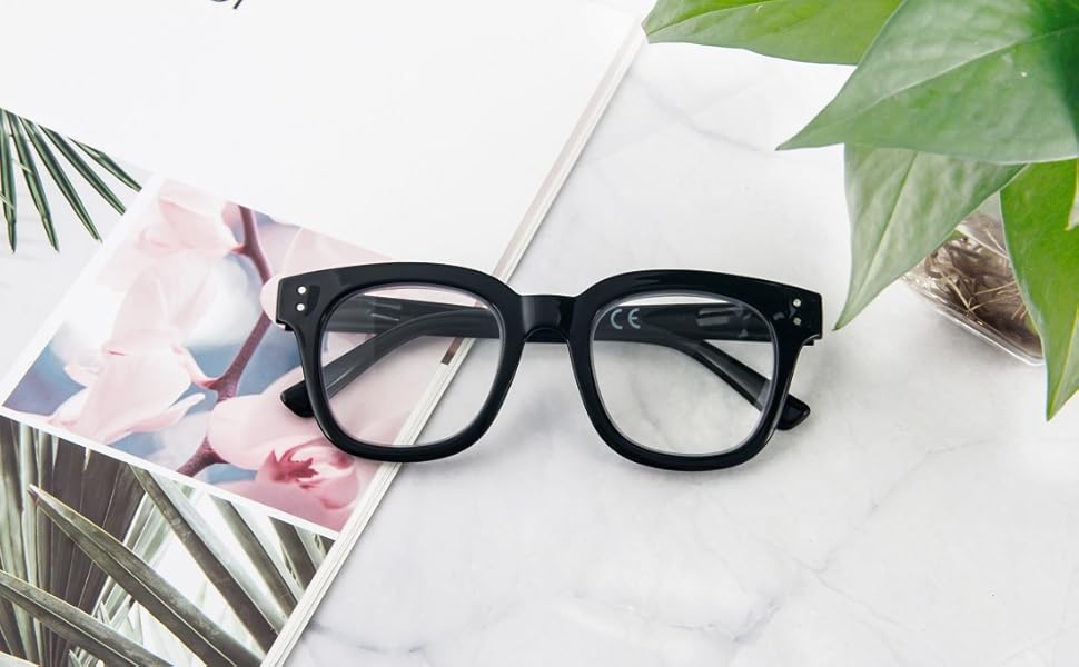 3 Pack Oversized Reading Glasses for Women Men with round Frame Fashion Blue Light Blocking Computer Readers
