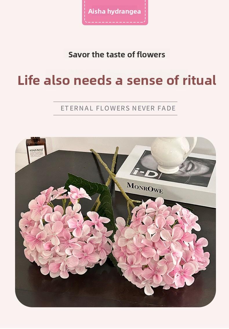 High-end artificial hydrangea flowers for wedding hall, hotel, and home decoration, 3D printed Elsa hydrangea artificial flowers