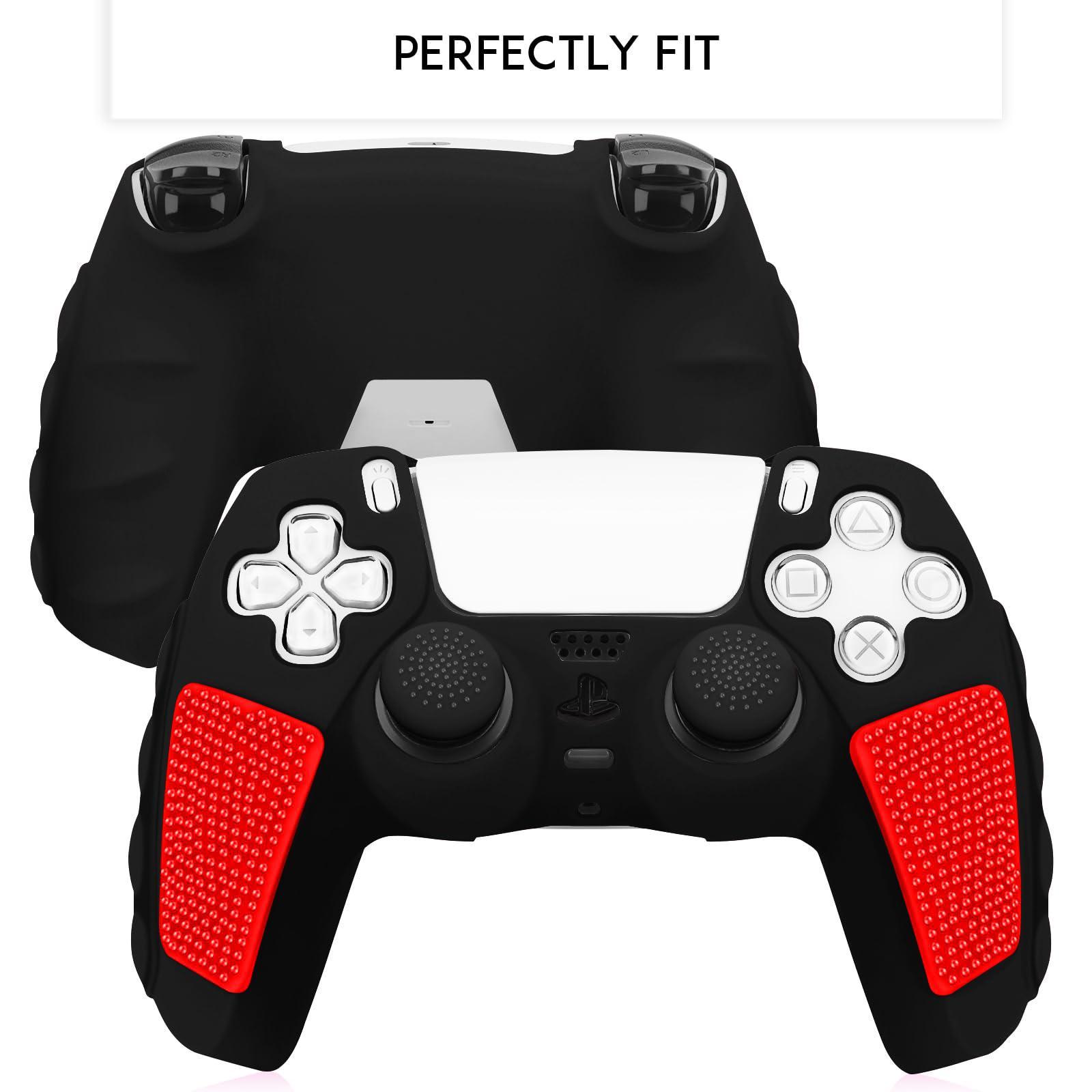 Game Controller Non-slip Protective Case with 8 Thumb Grip Cap, Silicone Soft Shell Game Controller Protective Cover, Console Accessories for PS5 Tech Accessories