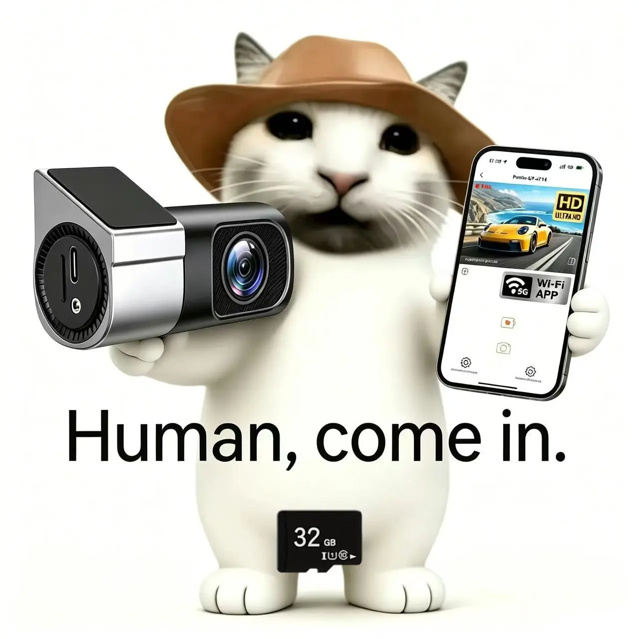 Wired 1080P HD WiFi Dash Cam, 360° Rotatable Mini Car Dvr Camera, Night Vision Truck Full View, Monitoring Storage Camera