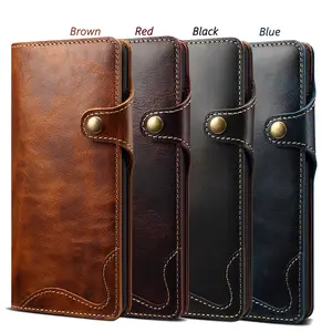 Compatible with S26 Ultra/S25 Plus/S24 FE/S9/S8/Note10 Plus | Flip Wallet Card Holder Shockproof Full Cover Case With Hand Strap HNZ0257
