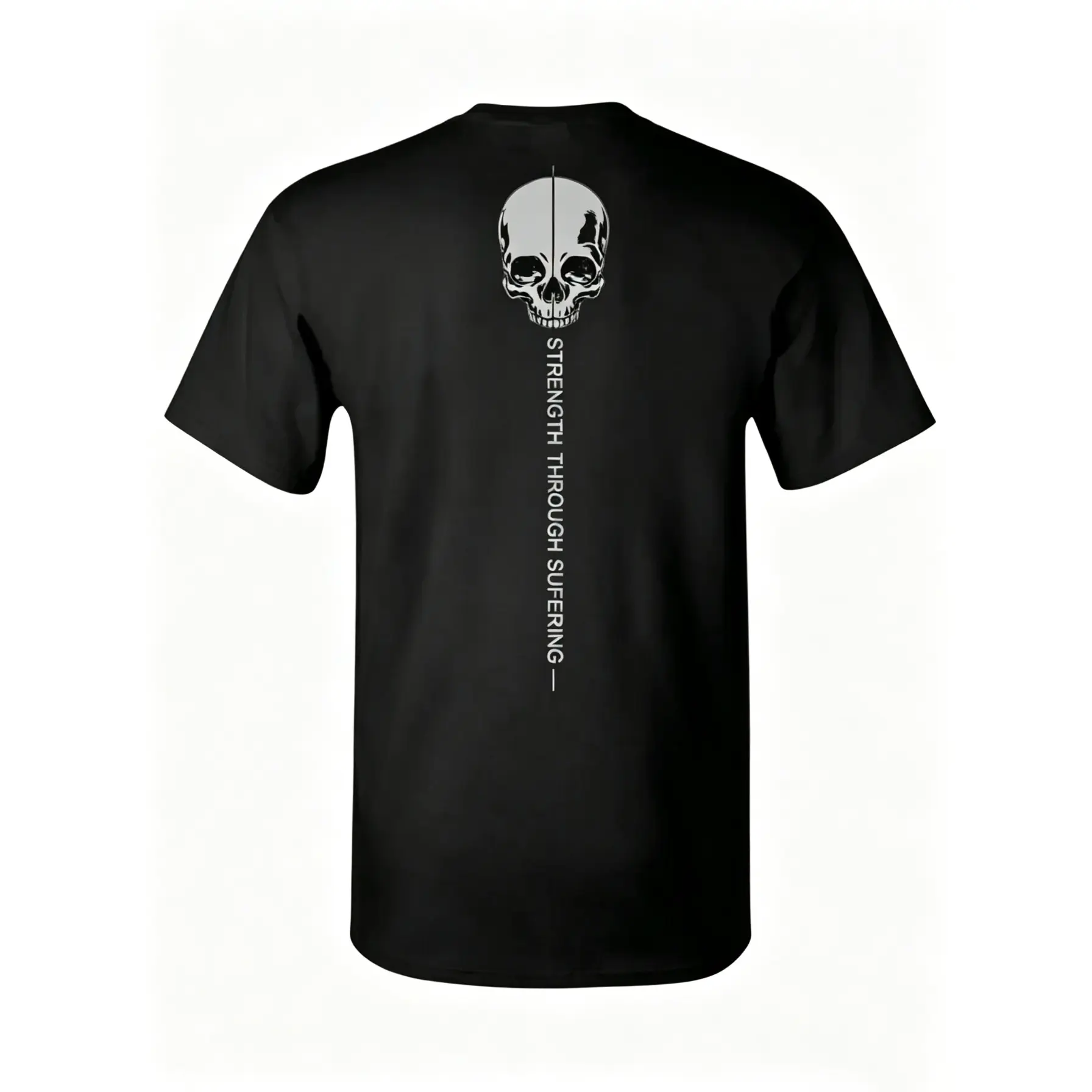 Bold Skull and Motivational Quote Design T-shirt, Minimalist Tactical Graphic Tee , Comfortable and Stylish , Perfect for Fitness and Mindset Warriors Menswear Top Sport-outfitsmen, Gym Shirt Women-men's shirt