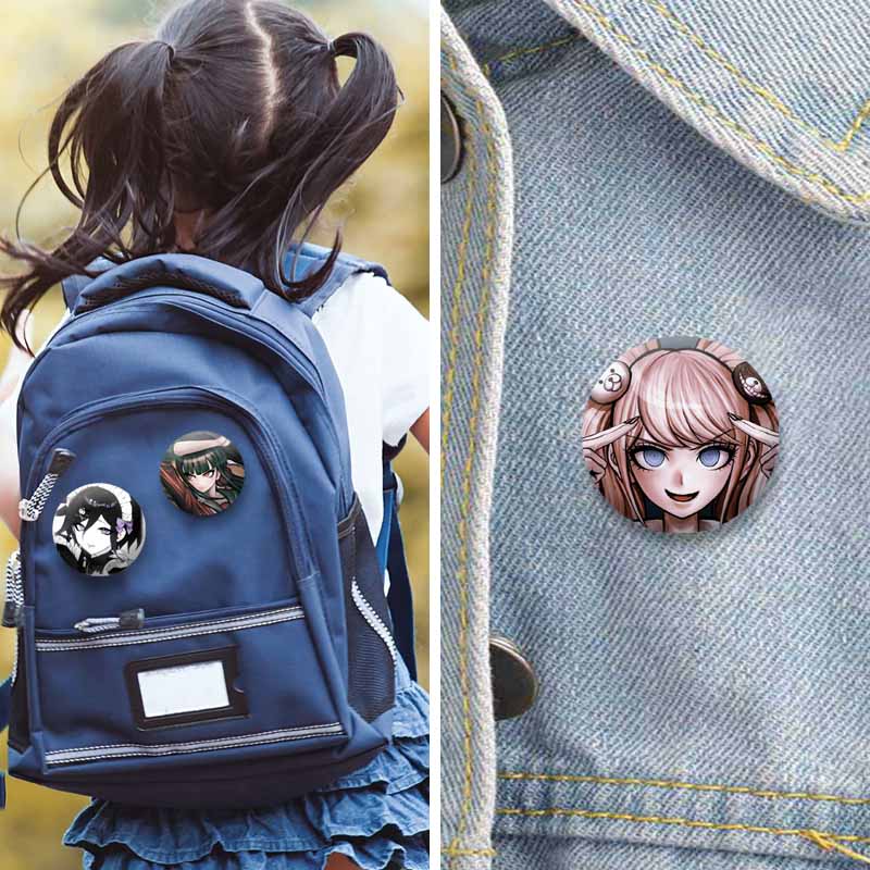 Custom Game Peripheral Danganronpa Round Badges DIY Coin Brooch on Backpack Cartoon Lapel Jewelry Pins Gifts for Kids Friends
