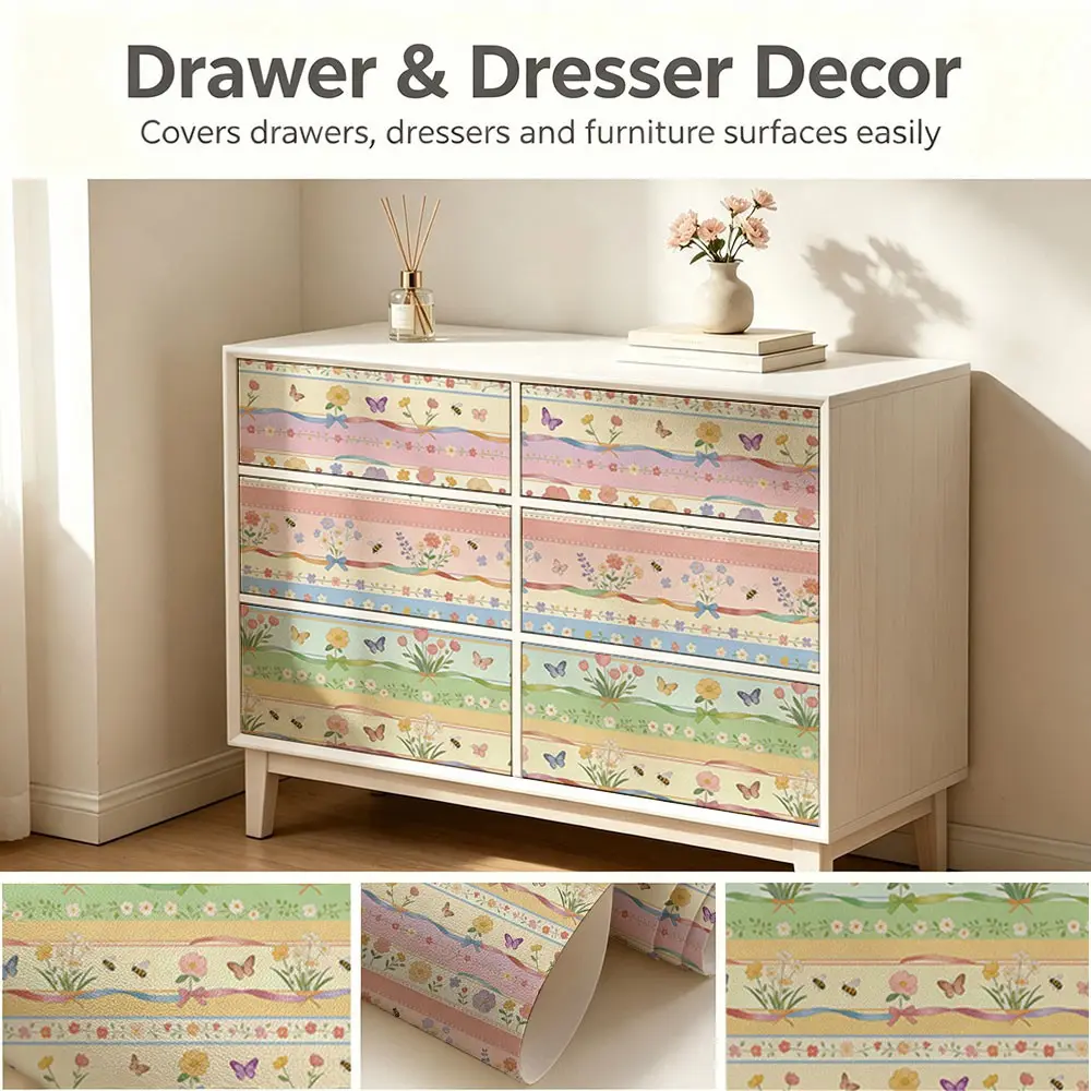 Hand-Painted Farmhouse Style Wallpaper, PVC Material, Mould-Proof, Easy Peel-And-Stick, Ideal for Living Room, Kitchen, Bedroom Decor