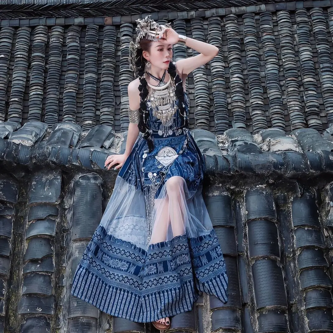 Hmong Miao Batik Princess Styling Set for Stage, Portrait & Photo Shoots