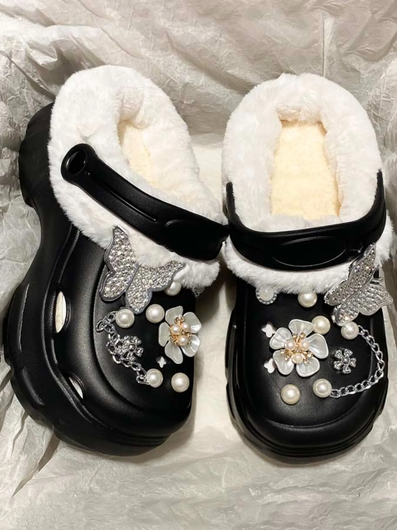 Women's Winter Fuzzy Lined Clogs, Thick EVA Soft Sole, Warm Comfortable for Home and Outdoor, Casual Versatile Shoes, Bedroom Slippers, Slip On Slippers