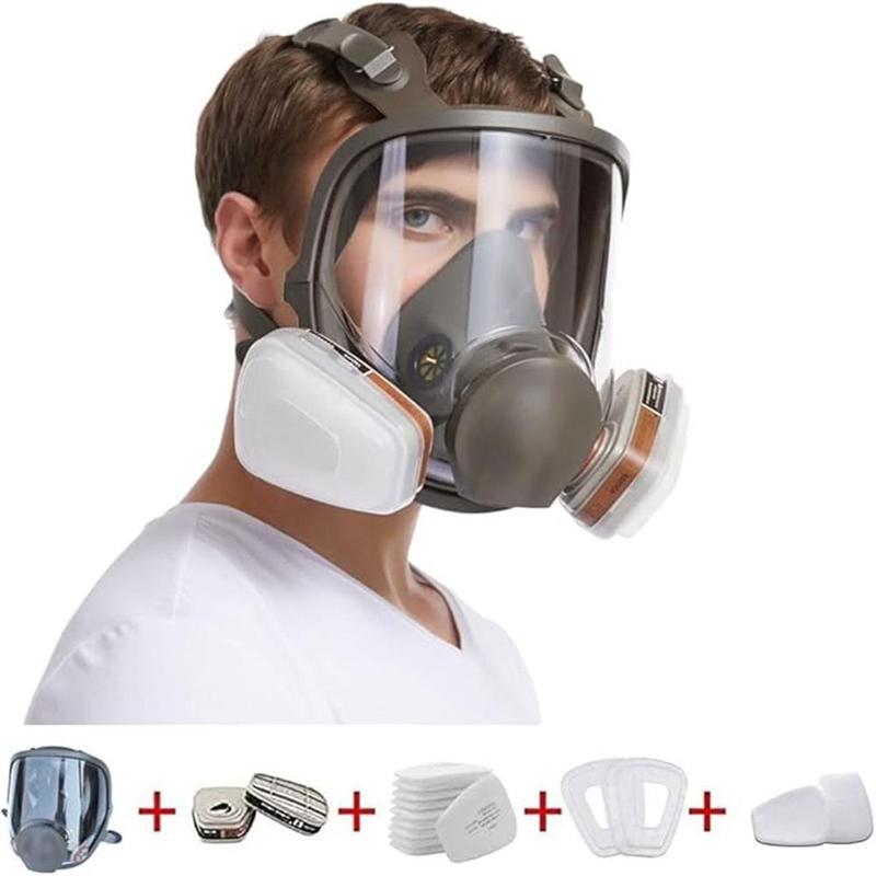 17 in 1 Full Facepiece Reusable Respirator Mask 6800 for Spray Paint and Welding, 17 in 1 Anti-Fog Respiratory Supplies with Wide View