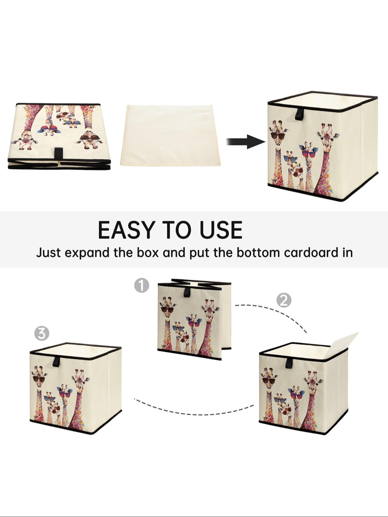 Giraffe Print Open Storage Box, Stackable Drawer Organizer, Durable Multi-Functional Design for Home Dorm Room Organizers