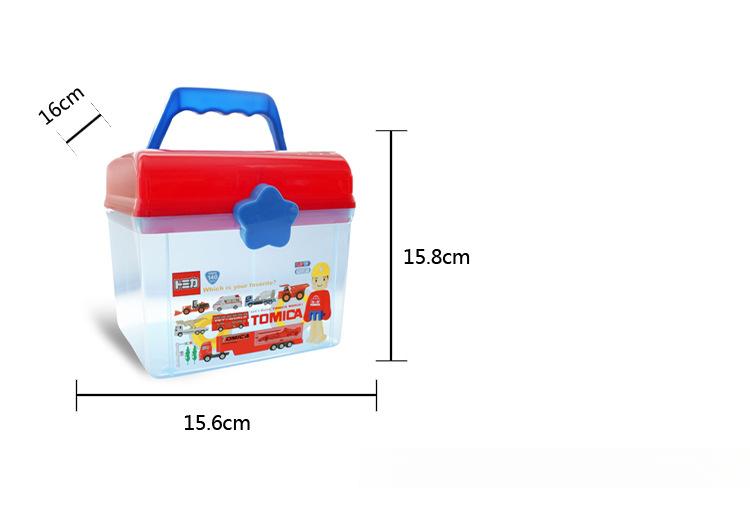 Bangduo - Children's toy storage box, plastic Japanese-style transparent storage box with lid, cartoon portable organizer box