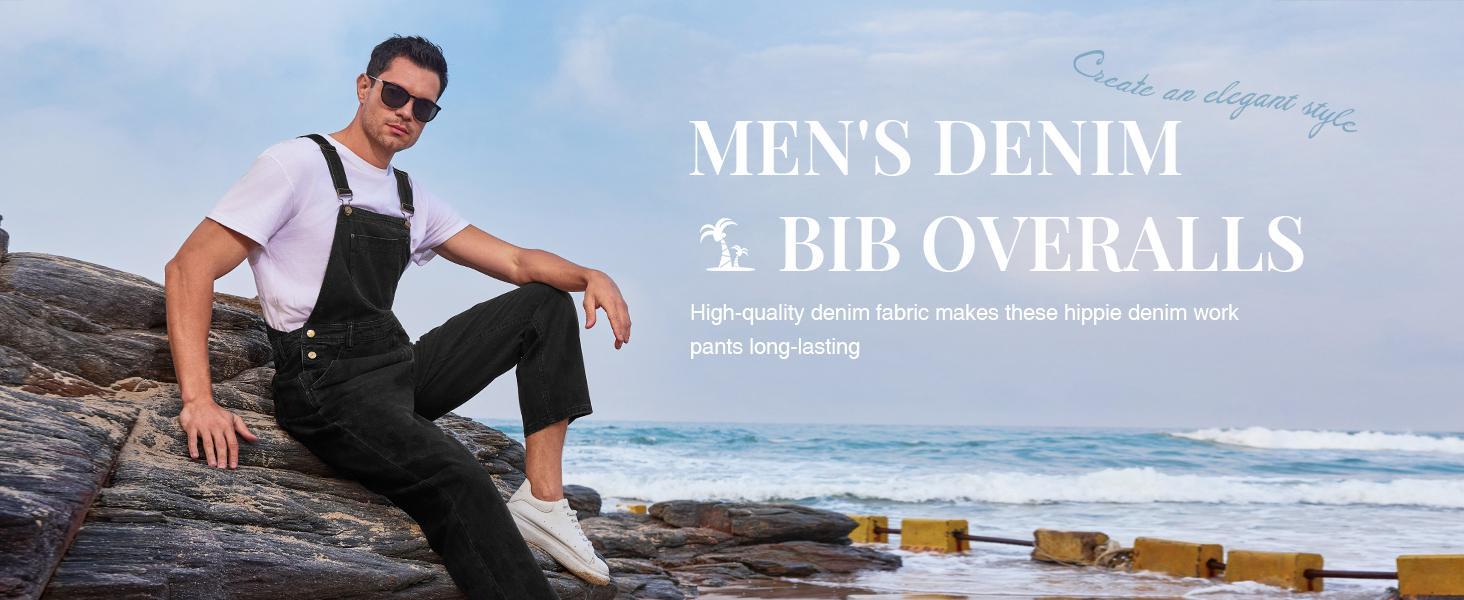 PASLTER Men's Denim Bib Overalls Jeans Fashion Boot Cut Trousers Casual Slim Fit Adjustable Straps Jumpsuit PASLTER Men's Denim Bib Overalls Jeans Fashion Boot Cut Trousers Casual Slim Fit Adjustable Straps Jumpsuit
