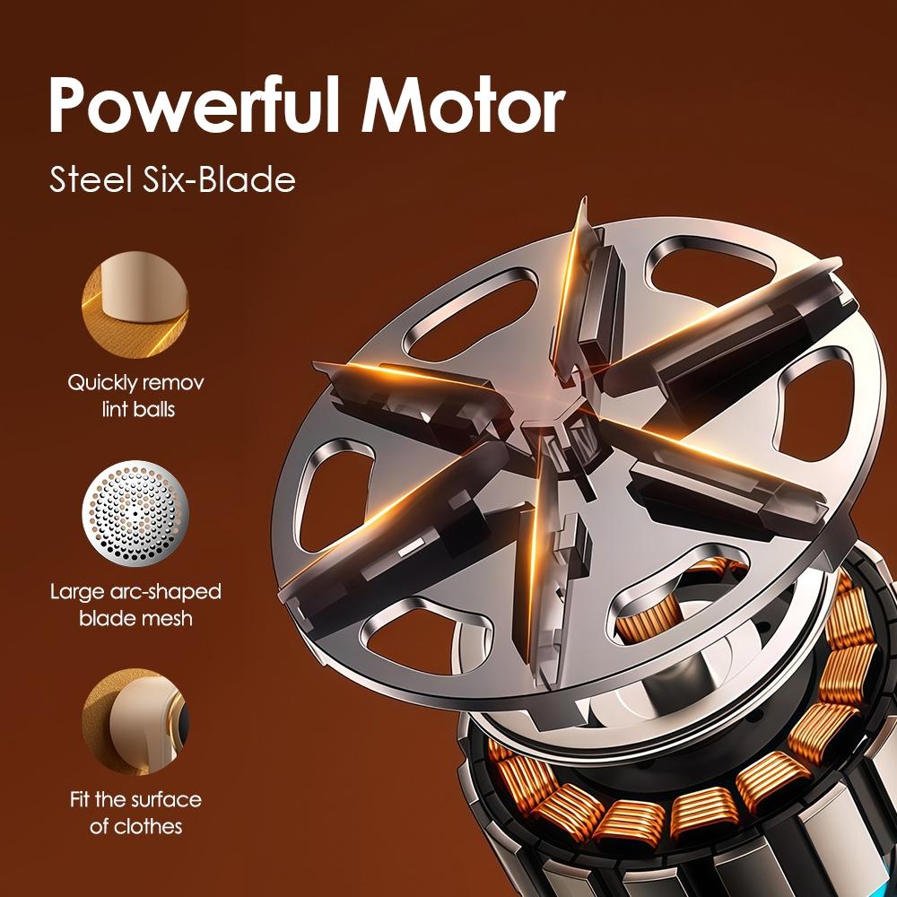 3-Speed Lint Remover with Display | 6 Stainless Steel Blades, Type-C Charging | Large Lint Bin with Safety Lock – Efficient Fabric Fuzz Remover, Household Fabric Shaver