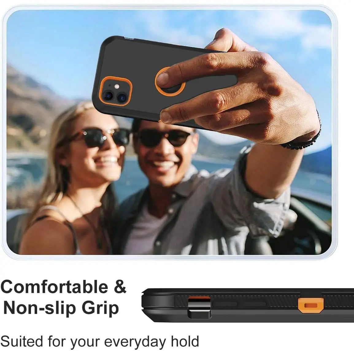 for iPhone 11 Case, with Built in Screen Protector Heavy Duty Drop Protection, Full Body Rugged Shockproof Dust Proof 3- Layer Tough Protective Phone Cover for Apple iPhone 11 Black/Orange for iPhone 11 Case, with Built in Screen Protector Heavy Duty Drop Protection, Full Body Rugged Shockproof Dust Proof 3- Layer Tough Protective Phone Cover for Apple iPhone 11 Black/Orange