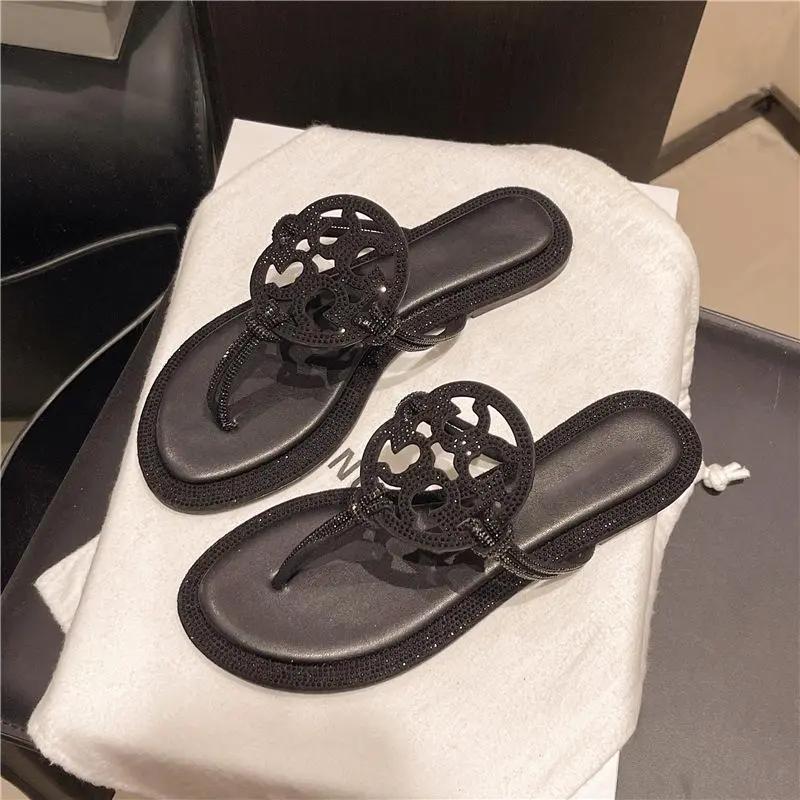 Women's Diamond Flip Flops - Fashionable CasualComfortable Flat Sandals for Home & Outdoor Wear -Solid Color, Lightweight & Breathable - Perfect for Girls'Daily Use - Summer Walking Shoes Footwear Flipflop